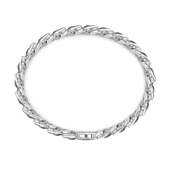 Bracciale a grumetta Zancan in argento con finitura striata in nero. 2