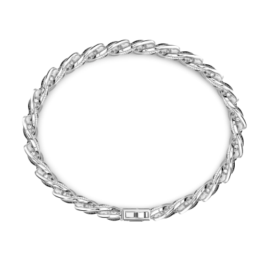 Bracciale a grumetta Zancan in argento con finitura striata in nero.