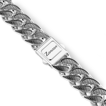 Zancan curb chain necklace with black striated finished. 2