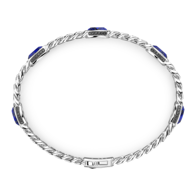 Bracciale a grumetta Zancan in argento con pietre blu.