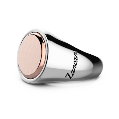 Zancan silver and rose gold circular ring.