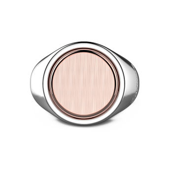 Anello Zancan circolare in argento e oro rosa.