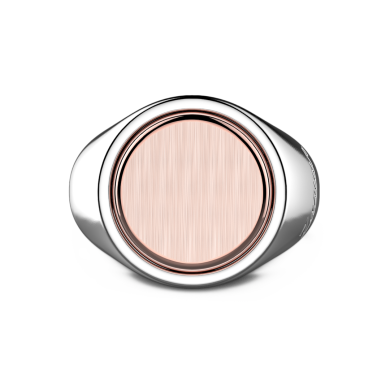 Anello Zancan circolare in argento e oro rosa.