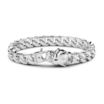 Bracciale a grumetta Zancan in argento con chiusura a testa di pantera.