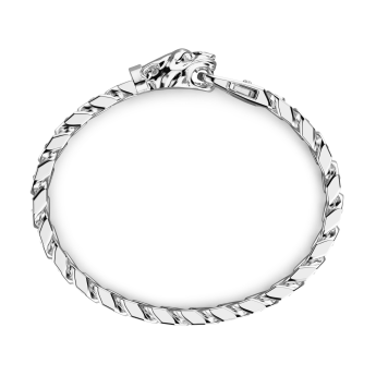 Zancan silver curb chain bracelet with panther head closure. 2