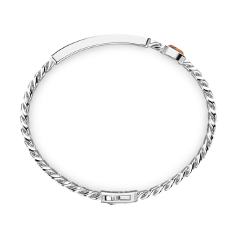 Bracciale a grumetta Zancan con targa e pietra occhio di tigre. 2