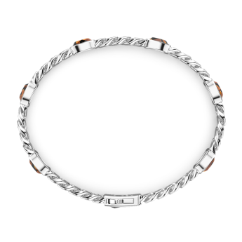 Bracciale a grumette Zancan in argento con pietre occhio di tigre. 2