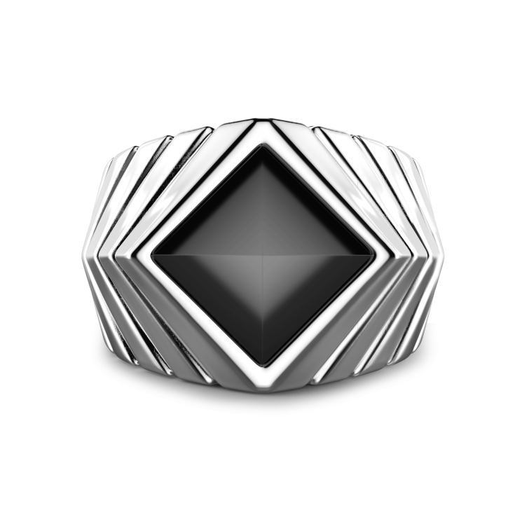 Anello Zancan in argento con pietra onice.