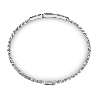 Bracciale grumetta Zancan in argento con targa e pietra nera. 2