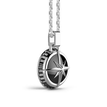 Zancan silver necklace with wind rose pendant. 2