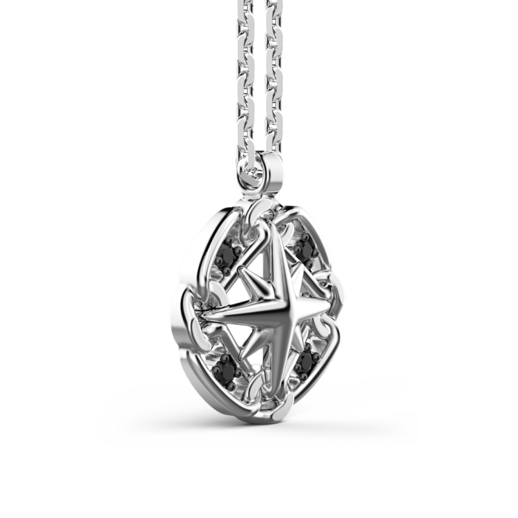 Collana Zancan in argento con pendente a rosa dei venti.