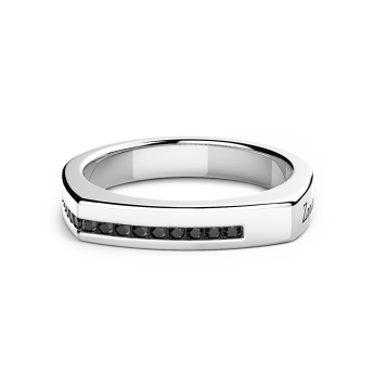 Anello Zancan in argento con pietre nere.