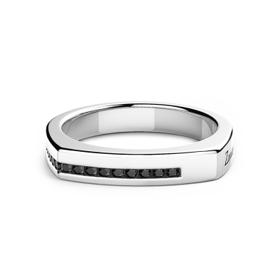 Anello Zancan in argento con pietre nere.