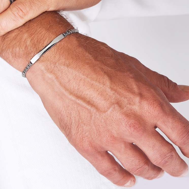 Bracciale Zancan in argento con pietre nere