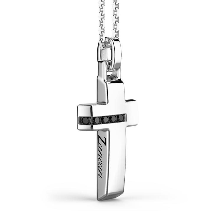 Zancan silver necklace with cross pendant.