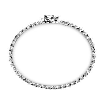 Bracciale a grumetta Zancan in argento con chiusura a testa di pitbull. 2