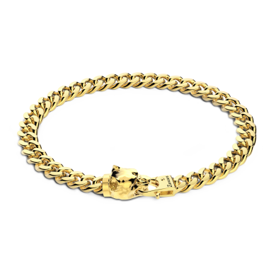 Bracciale a grumetta Zancan in argento con chiusura a testa di pitbull.