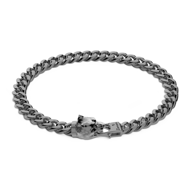 Bracciale a grumetta Zancan in argento con chiusura a testa di pitbull.