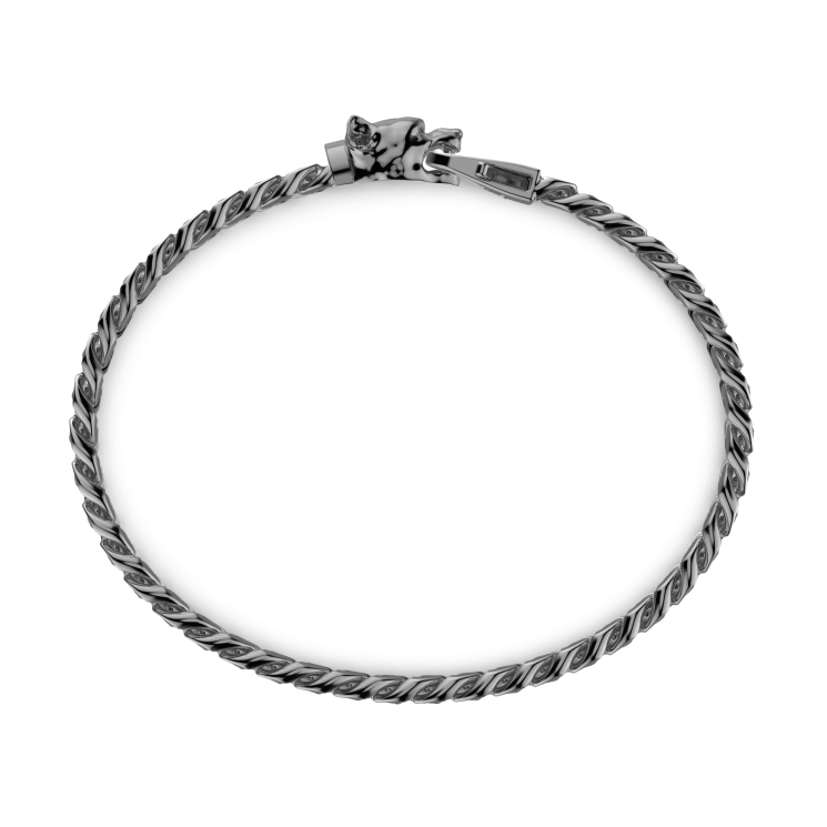 Bracciale a grumetta Zancan in argento con chiusura a testa di pitbull.