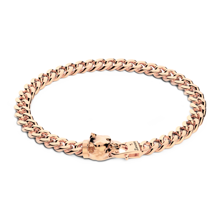 Bracciale a grumetta Zancan in argento con chiusura a testa di pitbull.