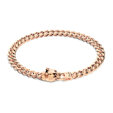 Bracciale a grumetta Zancan in argento con chiusura a testa di pitbull.
