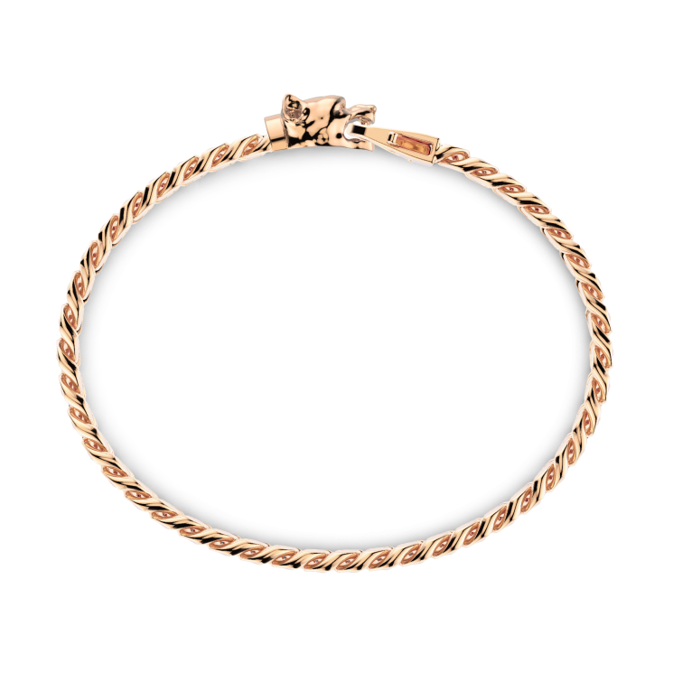 Zancan silver curb chain bracelet with pit bull head closure.