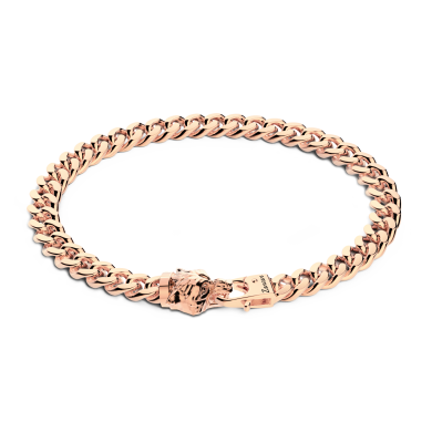 Bracciale a grumetta Zancan in argento con chiusura a testa di lupo.