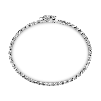 Zancan silver curb chain bracelet with tiger head closure. 2