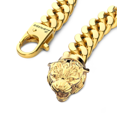 Bracciale a grumetta Zancan in argento con chiusura a testa di tigre.