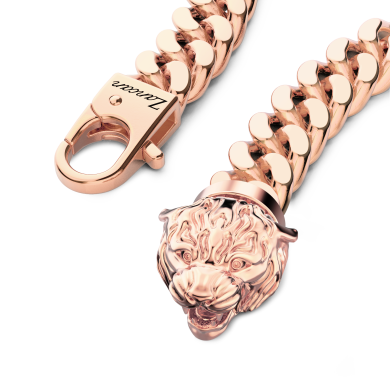 Bracciale a grumetta Zancan in argento con chiusura a testa di tigre.