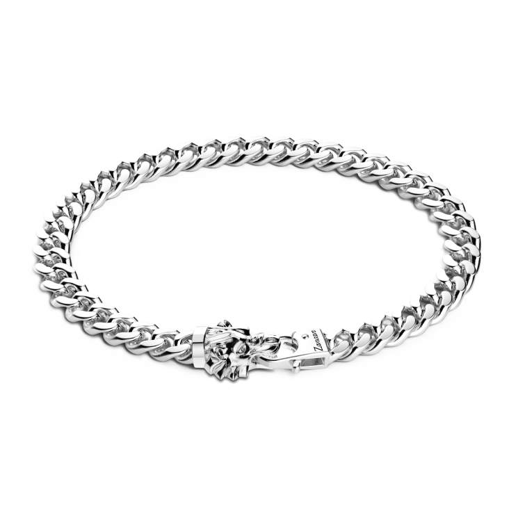 Bracciale a grumetta Zancan in argento con chiusura a testa di leone.