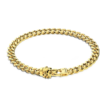 Bracciale a grumetta Zancan in argento con chiusura a testa di leone.