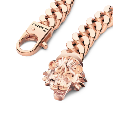 Bracciale a grumetta Zancan in argento con chiusura a testa di leone.