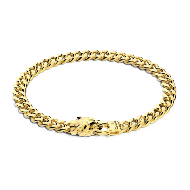 Bracciale a grumetta Zancan in argento con chiusura a testa di pantera.