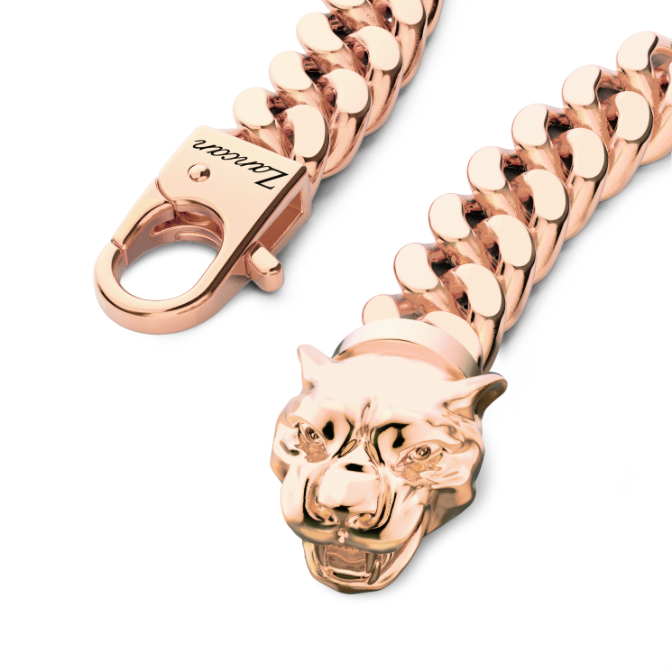 Bracciale a grumetta Zancan in argento con chiusura a testa di pantera.