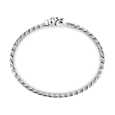 Bracciale a grumetta Zancan in argento con chiusura a testa d'orso.