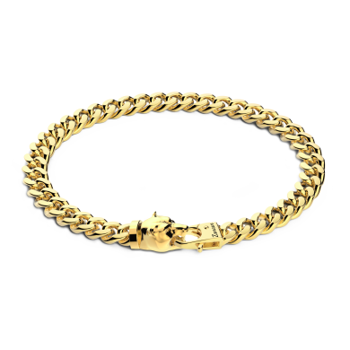 Bracciale a grumetta Zancan in argento con chiusura a testa d'orso.