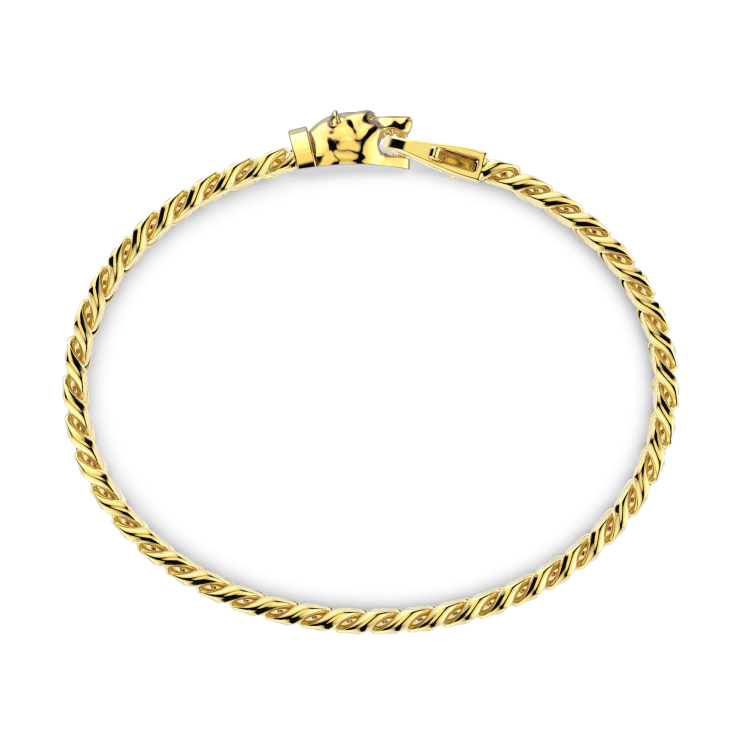 Zancan silver curb chain bracelet with bear head closure.