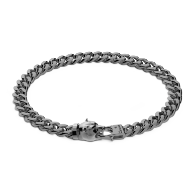 Bracciale a grumetta Zancan in argento con chiusura a testa d'orso.