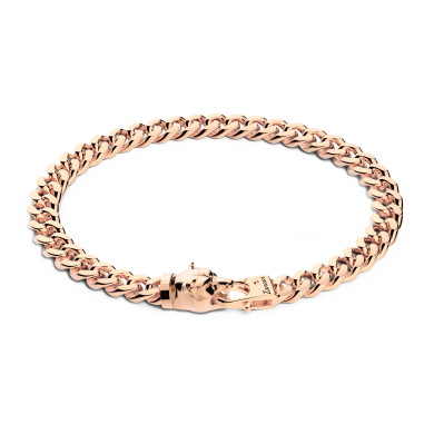 Bracciale a grumetta Zancan in argento con chiusura a testa d'orso.