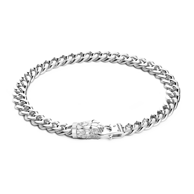 Bracciale a grumetta Zancan in argento con chiusura a testa di serpente.