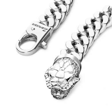 Bracciale a grumetta Zancan in argento con chiusura a testa di serpente.