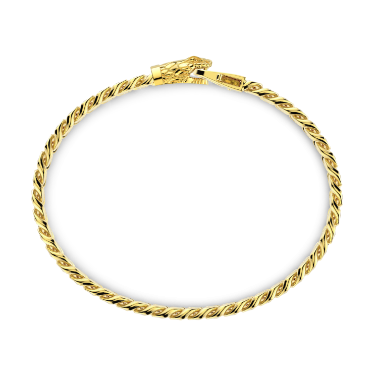 Zancan silver curb chain bracelet with snake head closure