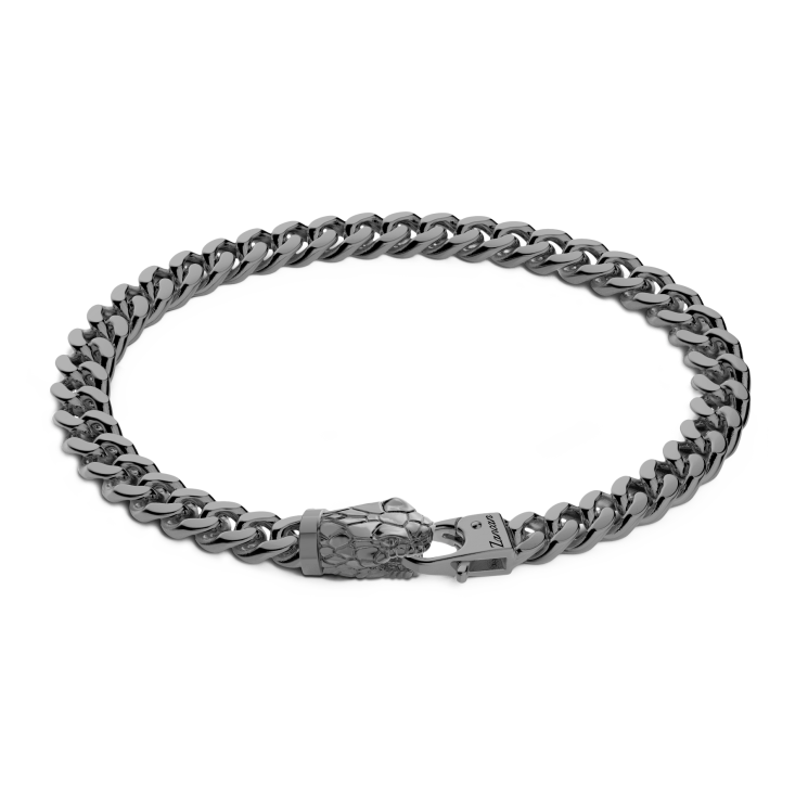 Bracciale a grumetta Zancan in argento con chiusura a testa di serpente.