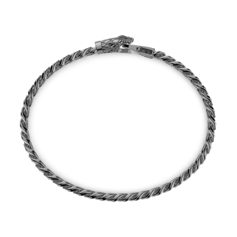 Bracciale a grumetta Zancan in argento con chiusura a testa di serpente. 2