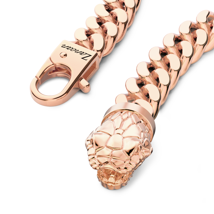 Bracciale a grumetta Zancan in argento con chiusura a testa di serpente.