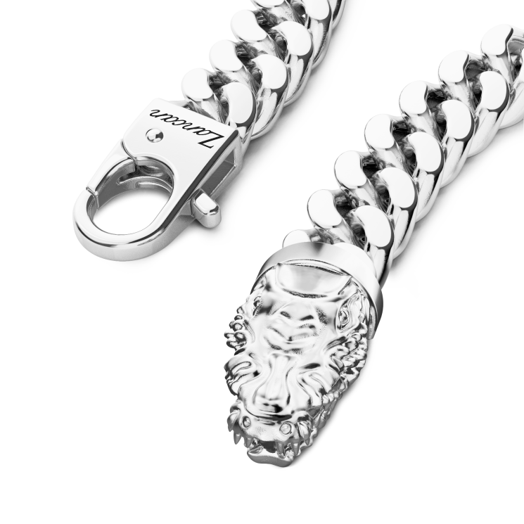 Bracciale a grumetta Zancan in argento con chiusura a testa di coccodrillo.