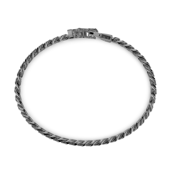 Bracciale a grumetta Zancan in argento con chiusura a testa di coccodrillo. 2