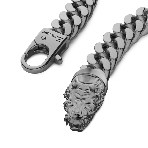 Bracciale a grumetta Zancan in argento con chiusura a testa di coccodrillo.