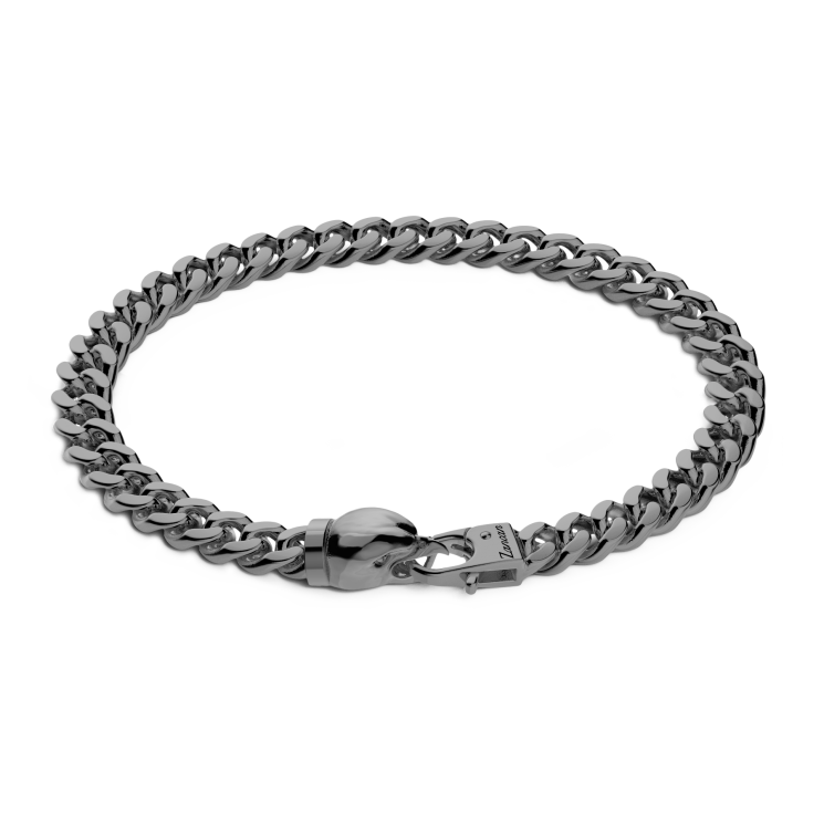 Bracciale a grumetta Zancan in argento con chiusura a testa d'aquila.